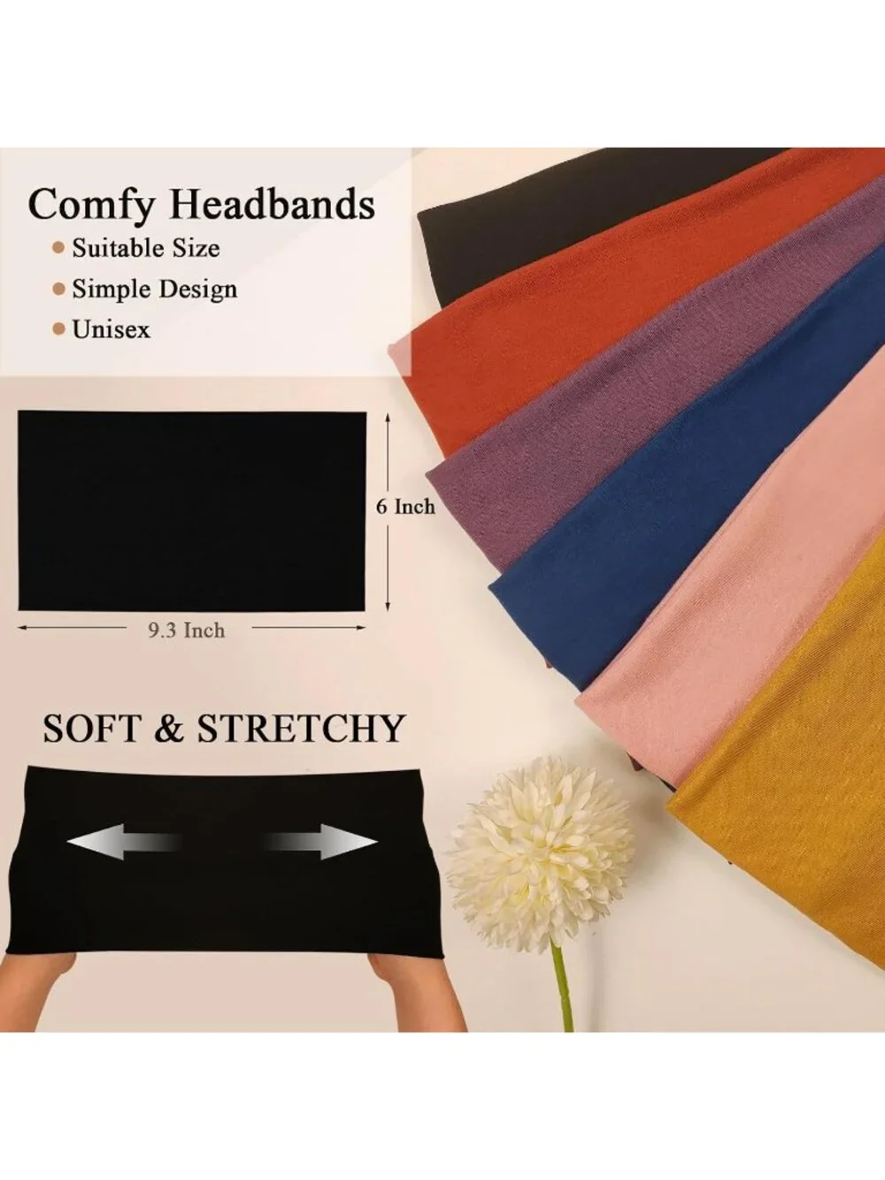 Women's 6 Packs Stretch Wide Headband Turban Running Yoga Hairband Accessories - Picture 4 of 6
